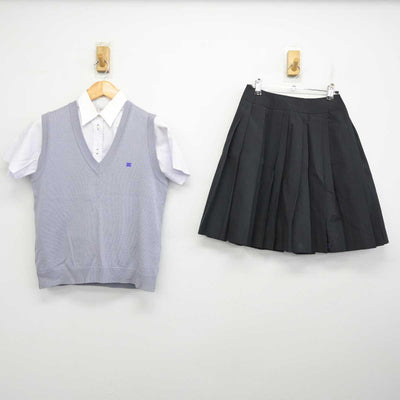 【中古】宮城県 仙台東高等学校 女子制服 3点 (ニットベスト・シャツ・スカート) sf076638