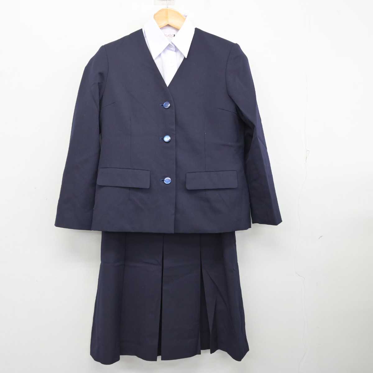 【中古】埼玉県 本庄西中学校 女子制服 4点 (ブレザー・ベスト・シャツ・スカート) sf076661