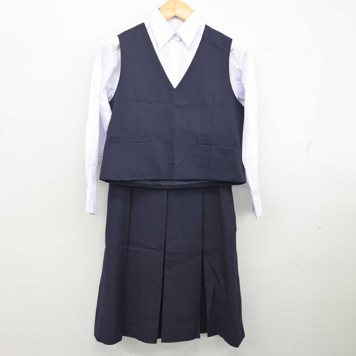 【中古】埼玉県 本庄西中学校 女子制服 4点 (ブレザー・ベスト・シャツ・スカート) sf076661