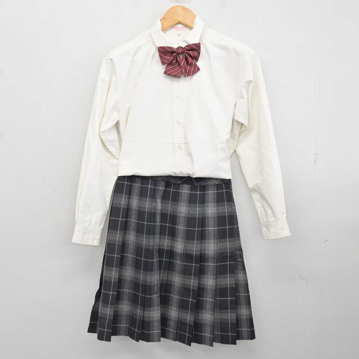 【中古】東京都 実践学園中学校・高等学校 女子制服 6点 (ブレザー・シャツ・スカート) sf076664