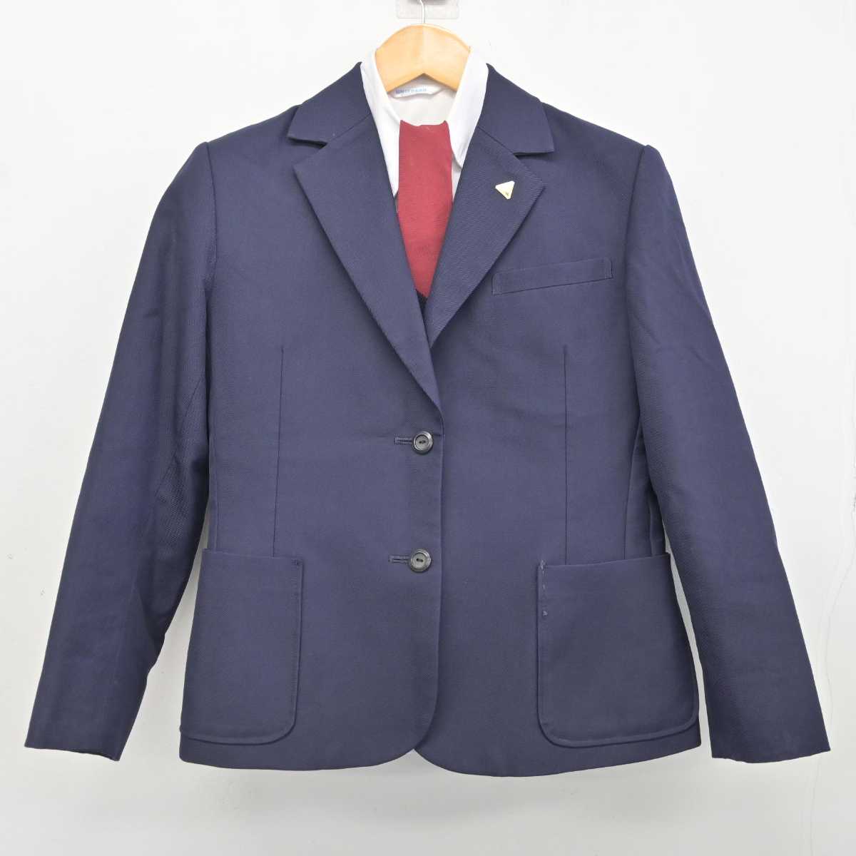 【中古】兵庫県 葺合高等学校 女子制服 5点 (ブレザー・ニット・シャツ) sf076672