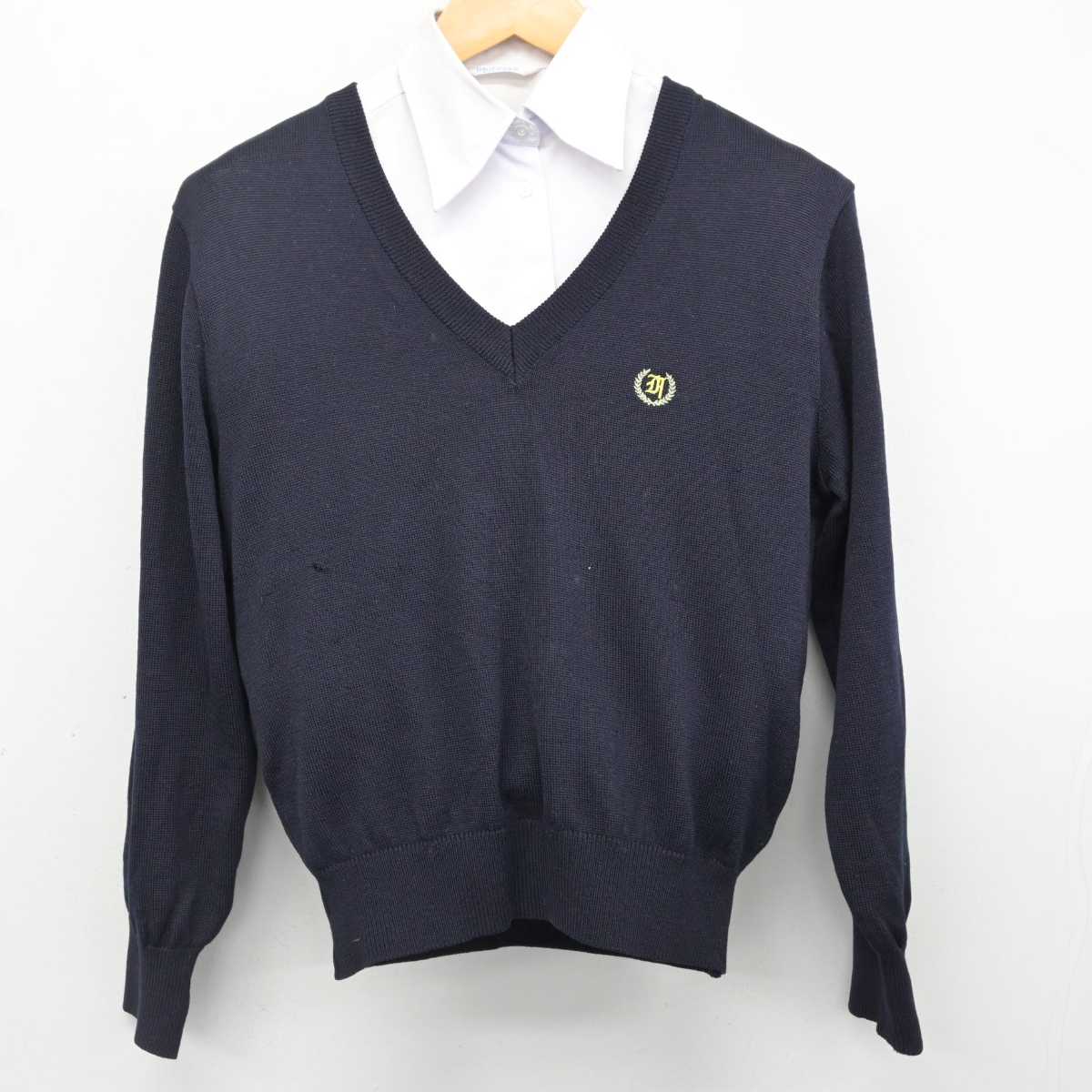 【中古】兵庫県 葺合高等学校 女子制服 5点 (ブレザー・ニット・シャツ) sf076672