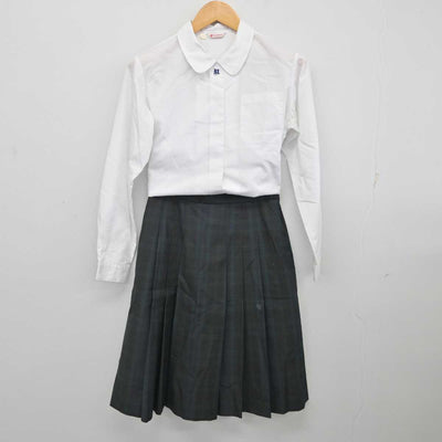 【中古】群馬県 新島学園中学校・高等学校 女子制服 2点 (シャツ・スカート) sf076686