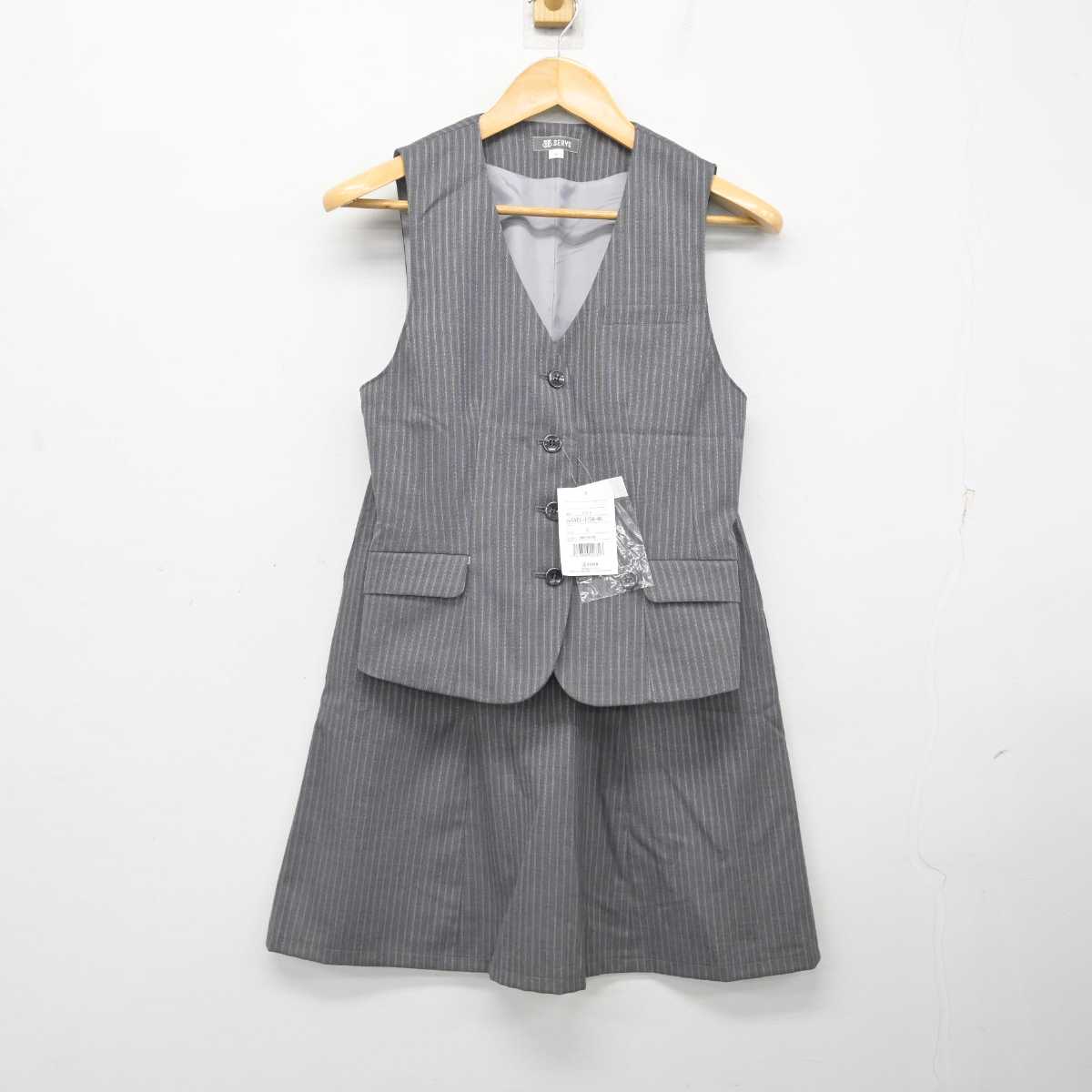 【中古】 事務服 女子制服 2点 (ベスト・スカート) sf076695