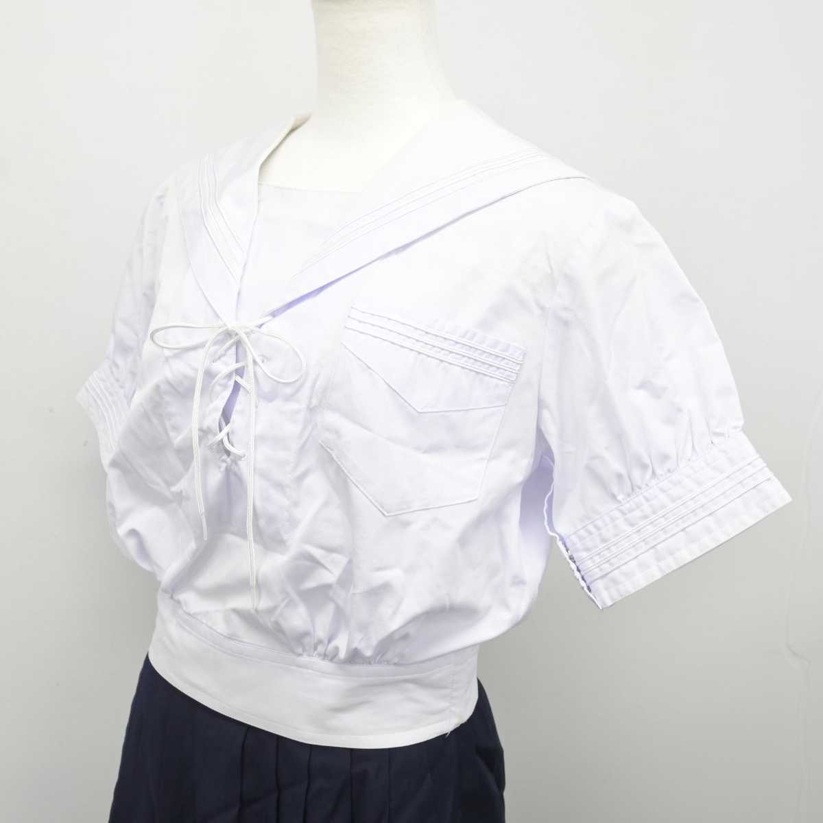 【中古】兵庫県 神戸山手女子中学校・高等学校 女子制服 2点 (セーラー服・スカート) sf076697