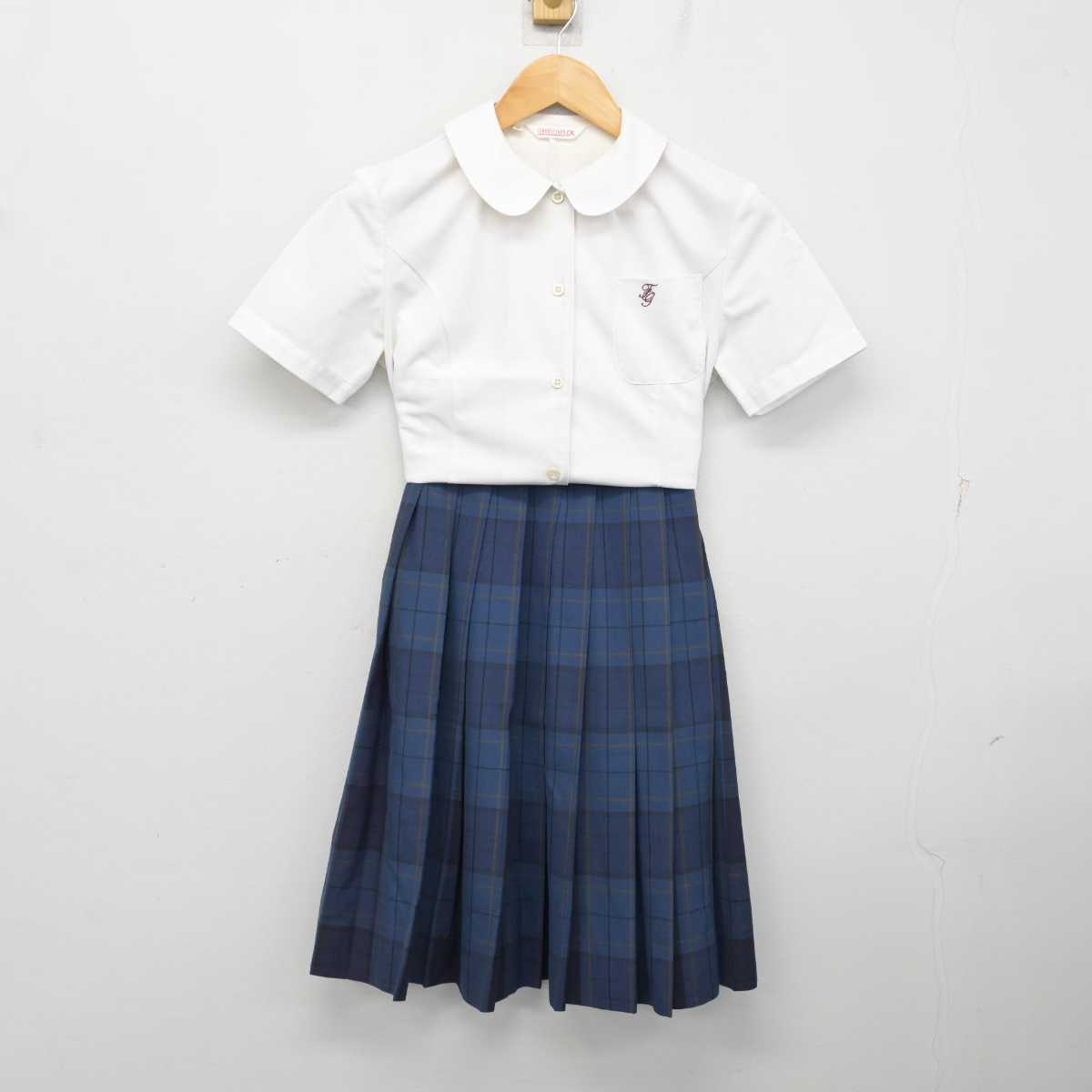 【中古】福岡県 福岡女子高等学校 女子制服 3点 (シャツ・スカート) sf076700