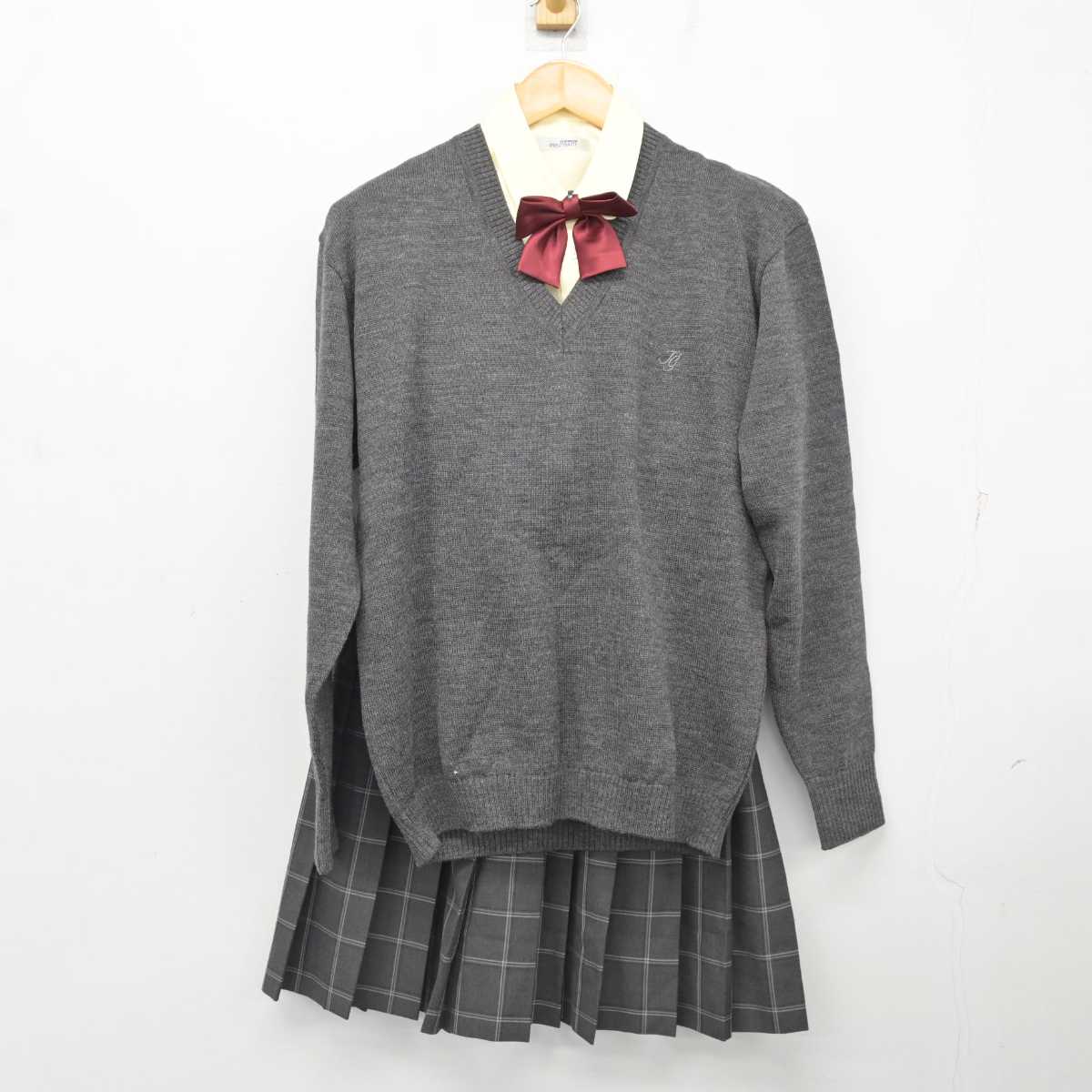 【中古】茨城県 大成女子高等学校 女子制服 6点 (ブレザー・ニット・シャツ・スカート) sf076708