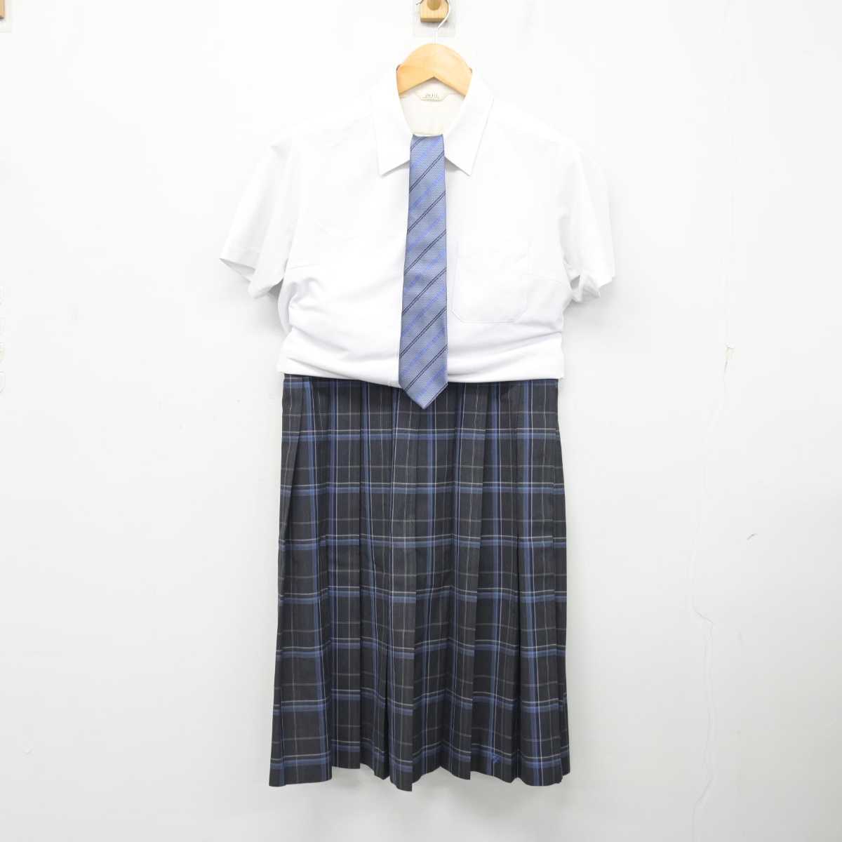 【中古】大阪府 東淀川高等学校 女子制服 4点 (ニットベスト・シャツ・スカート) sf076721