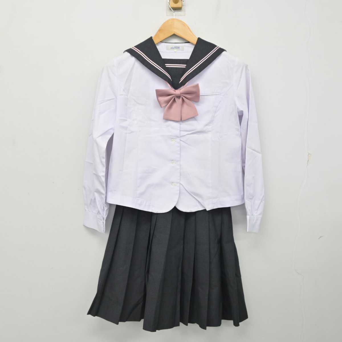 【中古】広島県 瀬戸内高等学校 女子制服 4点 (ブレザー・セーラー服・スカート) sf076725