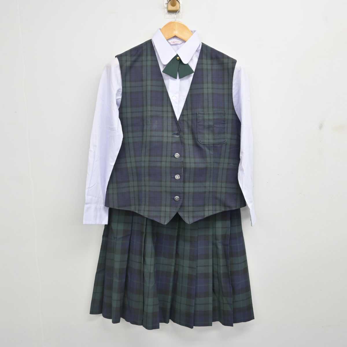 【中古】宮崎県 鵬翔高等学校 女子制服 6点 (ブレザー・ベスト・シャツ・スカート) sf076742