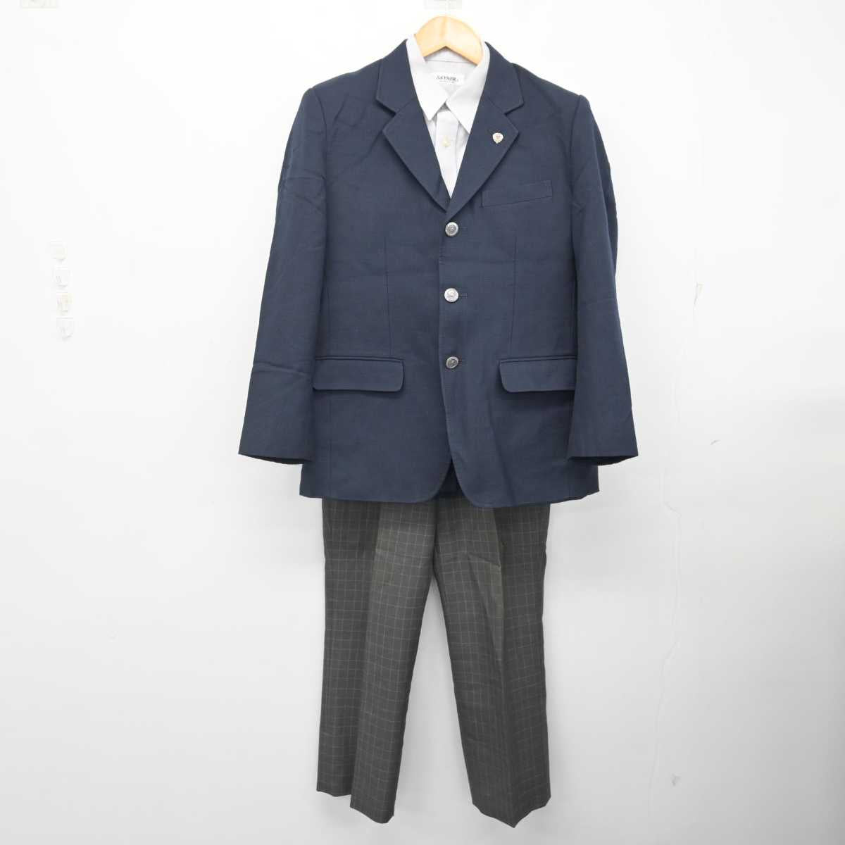 【中古】群馬県 伊勢崎工業高等学校 男子制服 4点 (ブレザー・シャツ・ズボン) sf076766