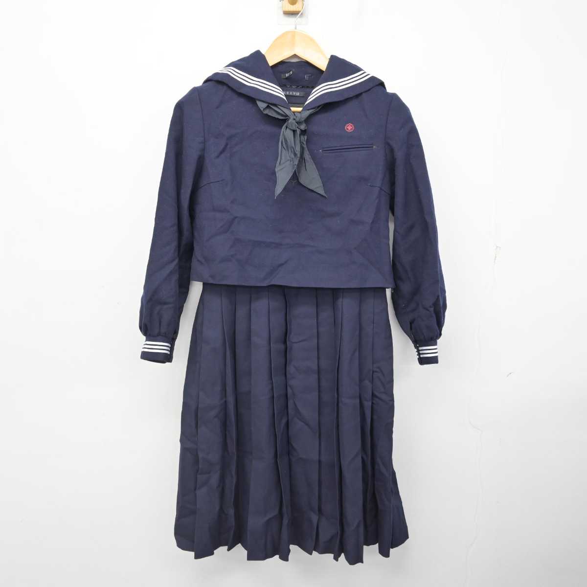 【中古】福岡県 筑紫女学園高等学校 女子制服 3点 (セーラー服・ジャンパースカート) sf076808