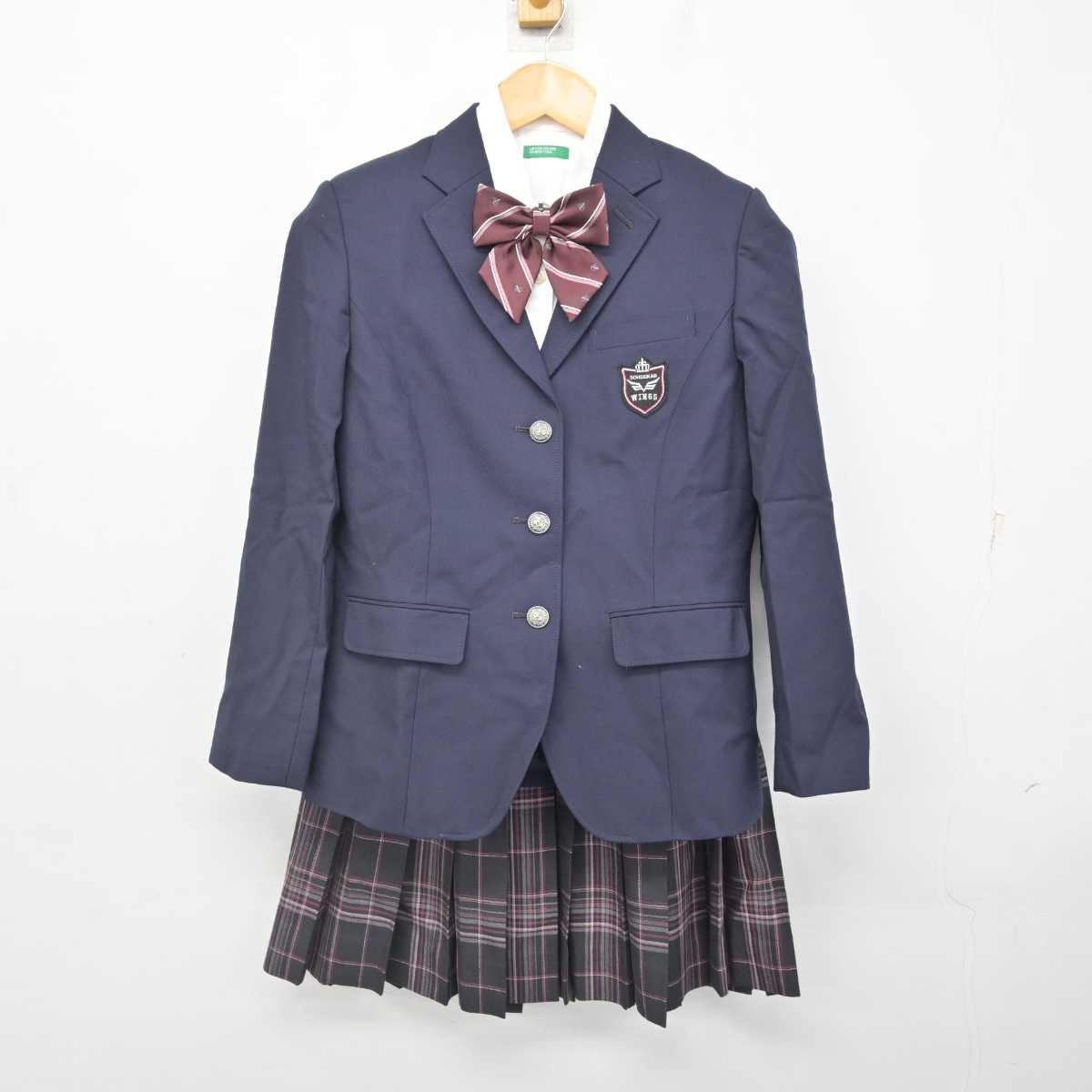 【中古】長崎県 創成館高等学校 女子制服 5点 (ブレザー・ニットベスト・シャツ・スカート) sf076821