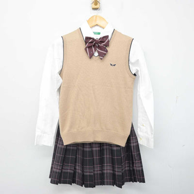 【中古】長崎県 創成館高等学校 女子制服 5点 (ブレザー・ニットベスト・シャツ・スカート) sf076821