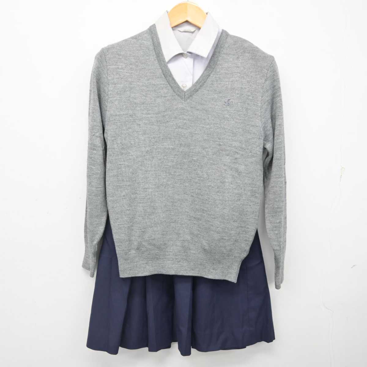 【中古】大阪府 和泉高等学校 女子制服 3点 (ニット・シャツ・スカート) sf076835