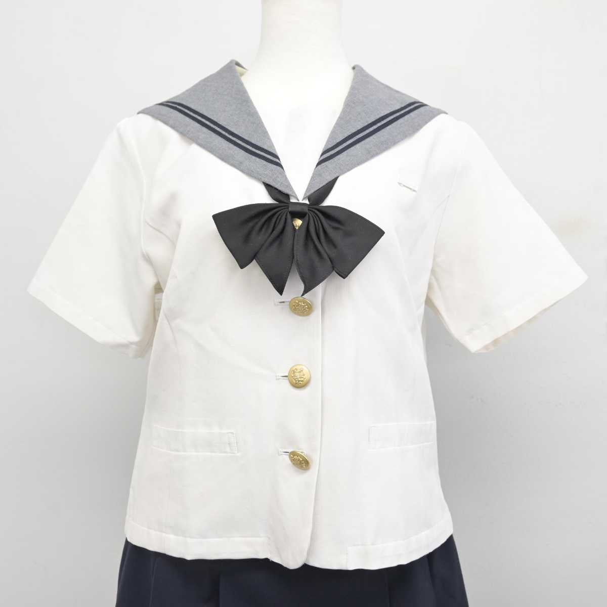 【中古】愛媛県 済美高等学校 女子制服 3点 (セーラー服・スカート) sf076850