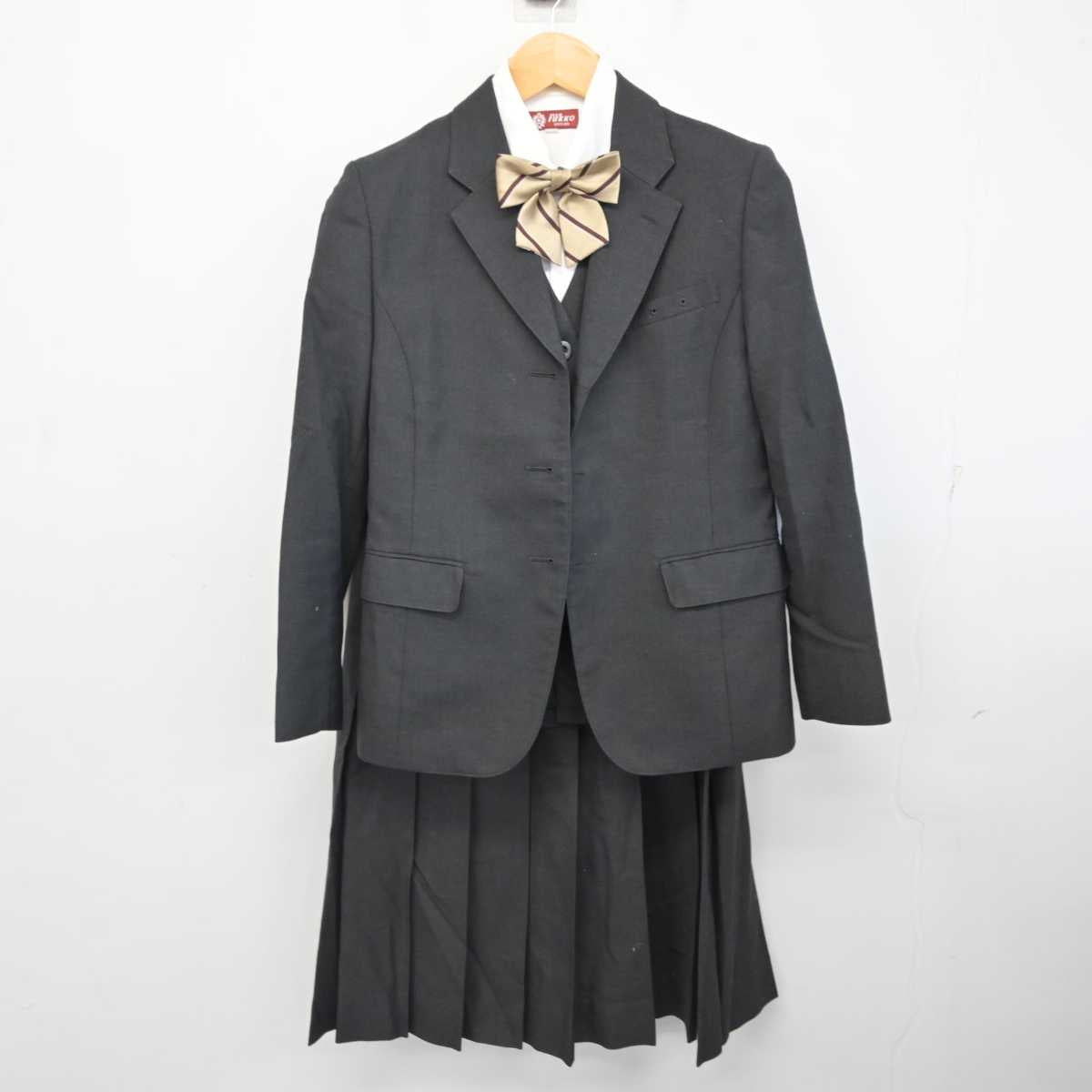 【中古】福岡県 福岡工業高等学校 女子制服 5点 (ブレザー・ベスト・シャツ・スカート) sf076856