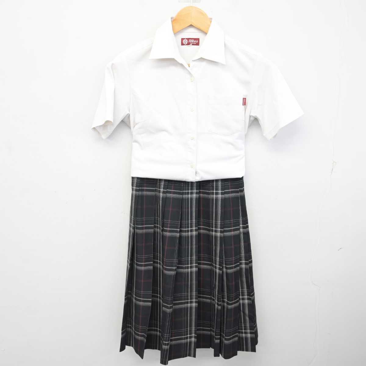 【中古】福岡県 福岡工業高等学校 女子制服 2点 (シャツ・スカート) sf076858