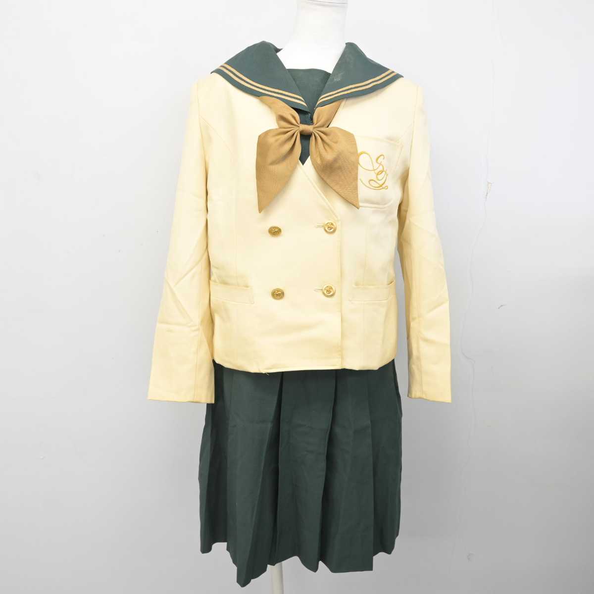 【中古】福島県 須賀川桐陽高等学校 女子制服 4点 (ブレザー・セーラー服・スカート) sf076865