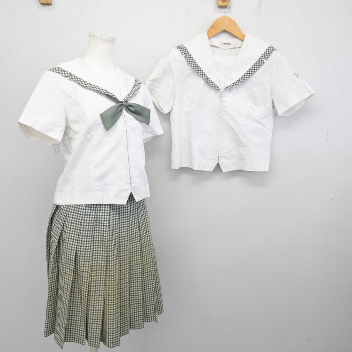 【中古】福島県 須賀川桐陽高等学校 女子制服 4点 (セーラー服・スカート) sf076875