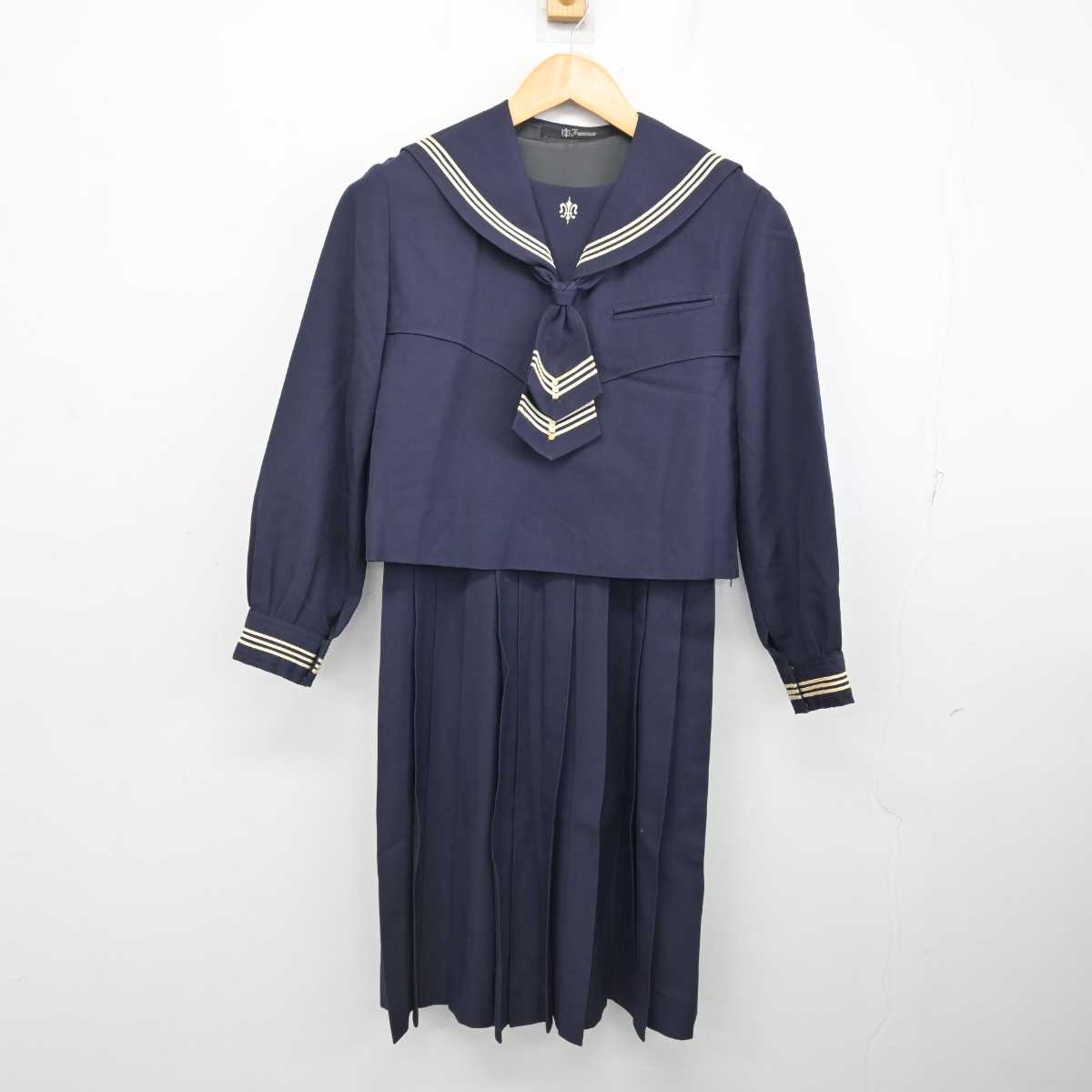 【中古】北海道 函館白百合学園高等学校 女子制服 3点 (セーラー服・ジャンパースカート) sf076894