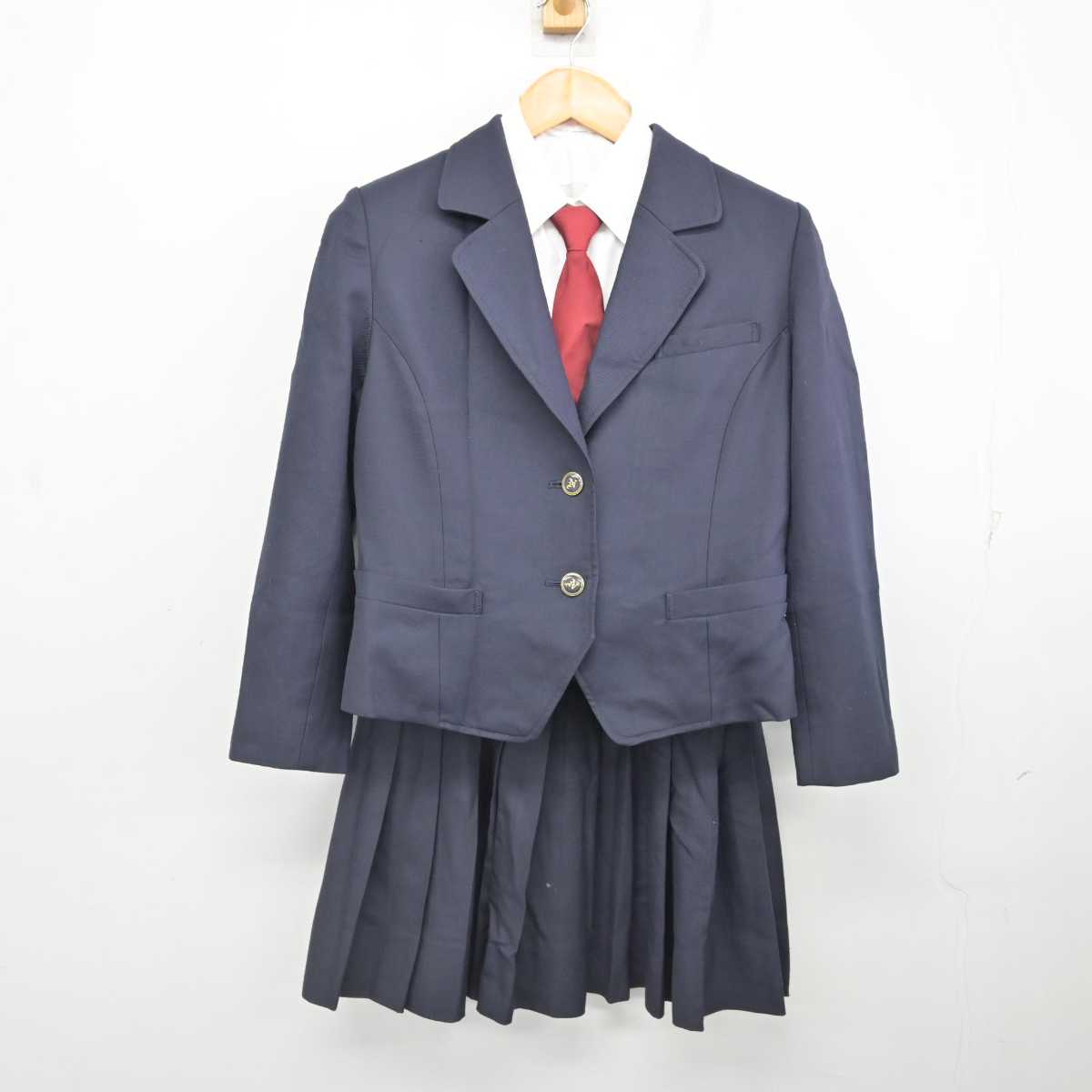 【中古】熊本県 熊本西高等学校 女子制服 5点 (ブレザー・ベスト・シャツ・スカート) sf076899