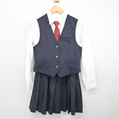 【中古】熊本県 熊本西高等学校 女子制服 5点 (ブレザー・ベスト・シャツ・スカート) sf076899