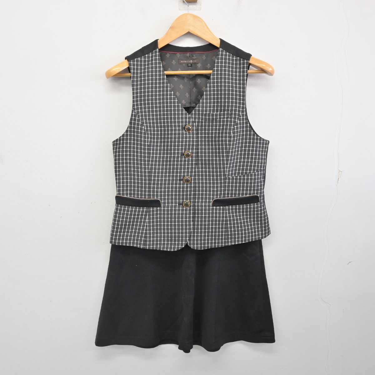 【中古】 事務服 女子制服 2点 (ベスト・スカート) sf076915