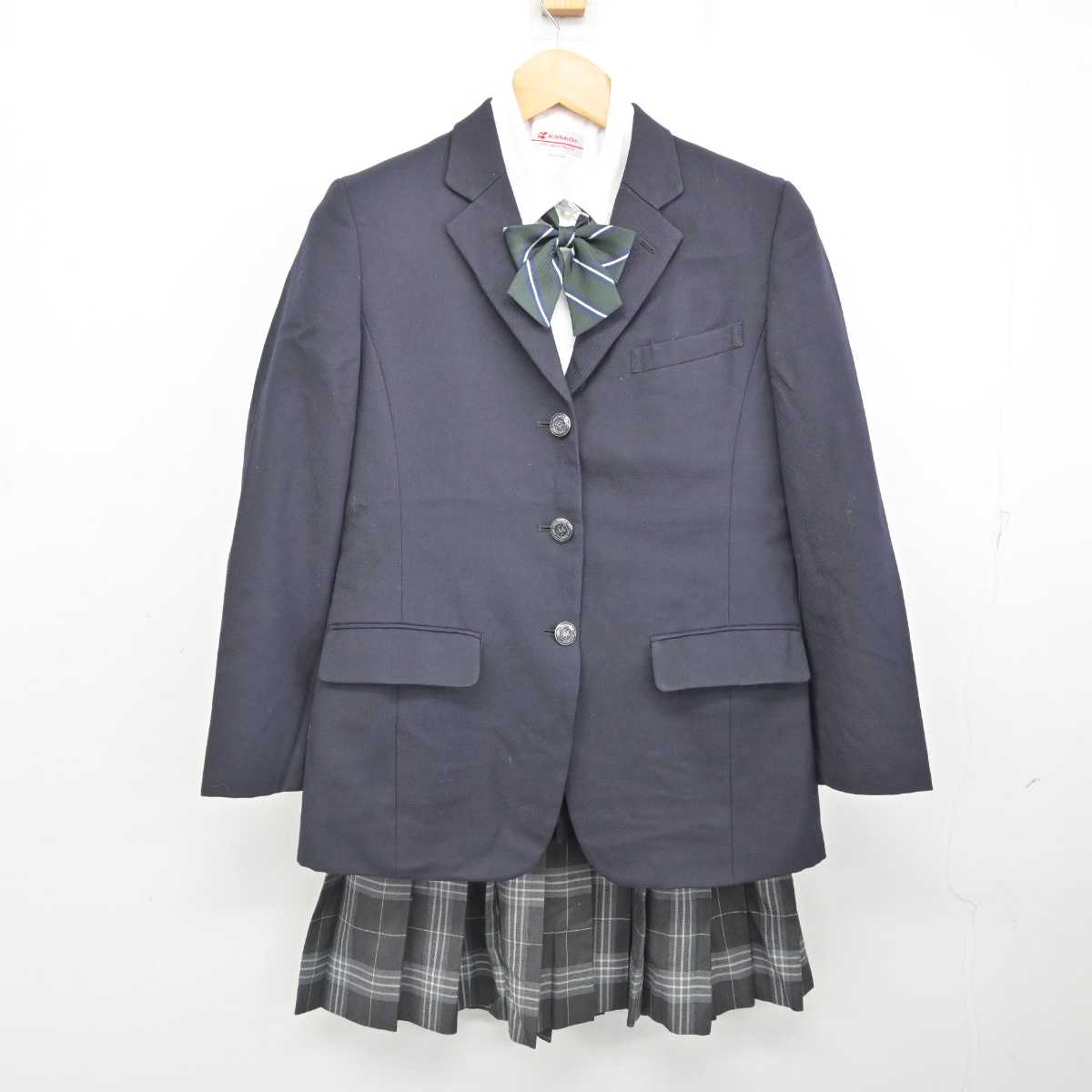 【中古】千葉県 東葉高等学校 女子制服 5点 (ブレザー・ニット・シャツ・スカート) sf076920