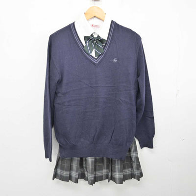 【中古】千葉県 東葉高等学校 女子制服 5点 (ブレザー・ニット・シャツ・スカート) sf076920