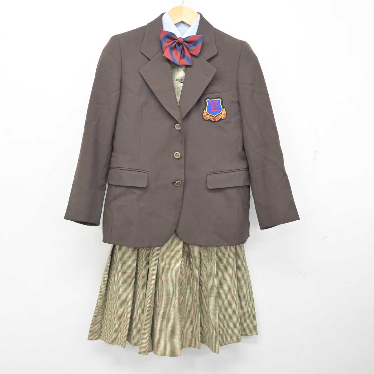 【中古】高知県 高知東高等学校 女子制服 5点 (ブレザー・ベスト・シャツ・スカート) sf076943