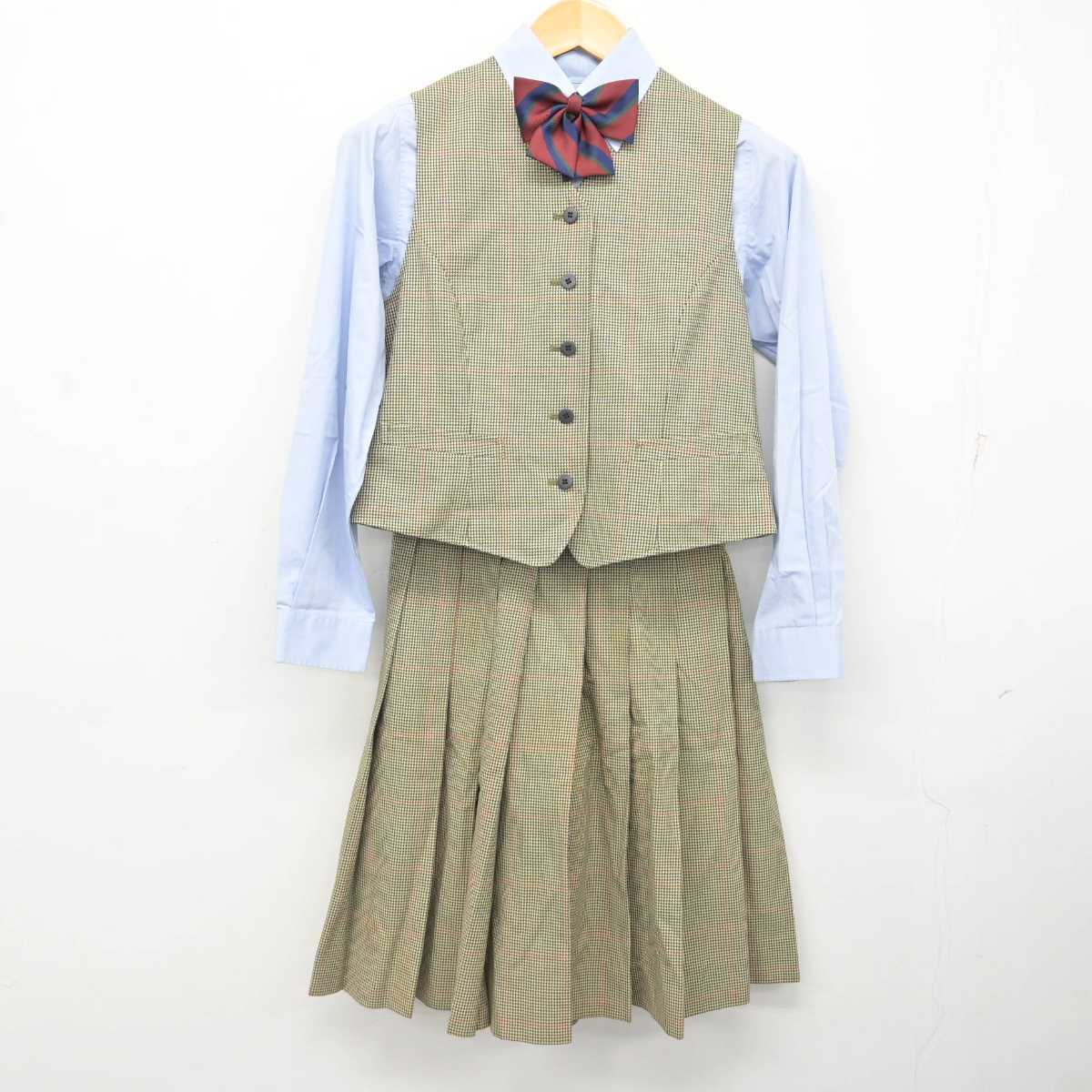 【中古】高知県 高知東高等学校 女子制服 5点 (ブレザー・ベスト・シャツ・スカート) sf076943