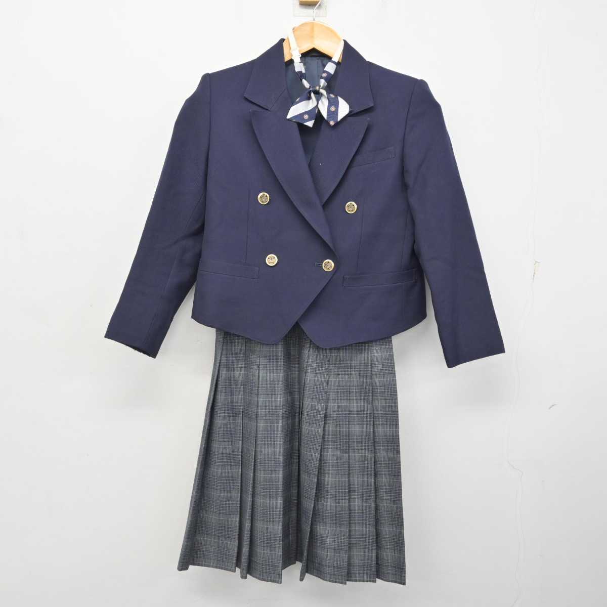 【中古】宮城県 中田中学校 女子制服 4点 (ブレザー・ベスト・スカート) sf076945