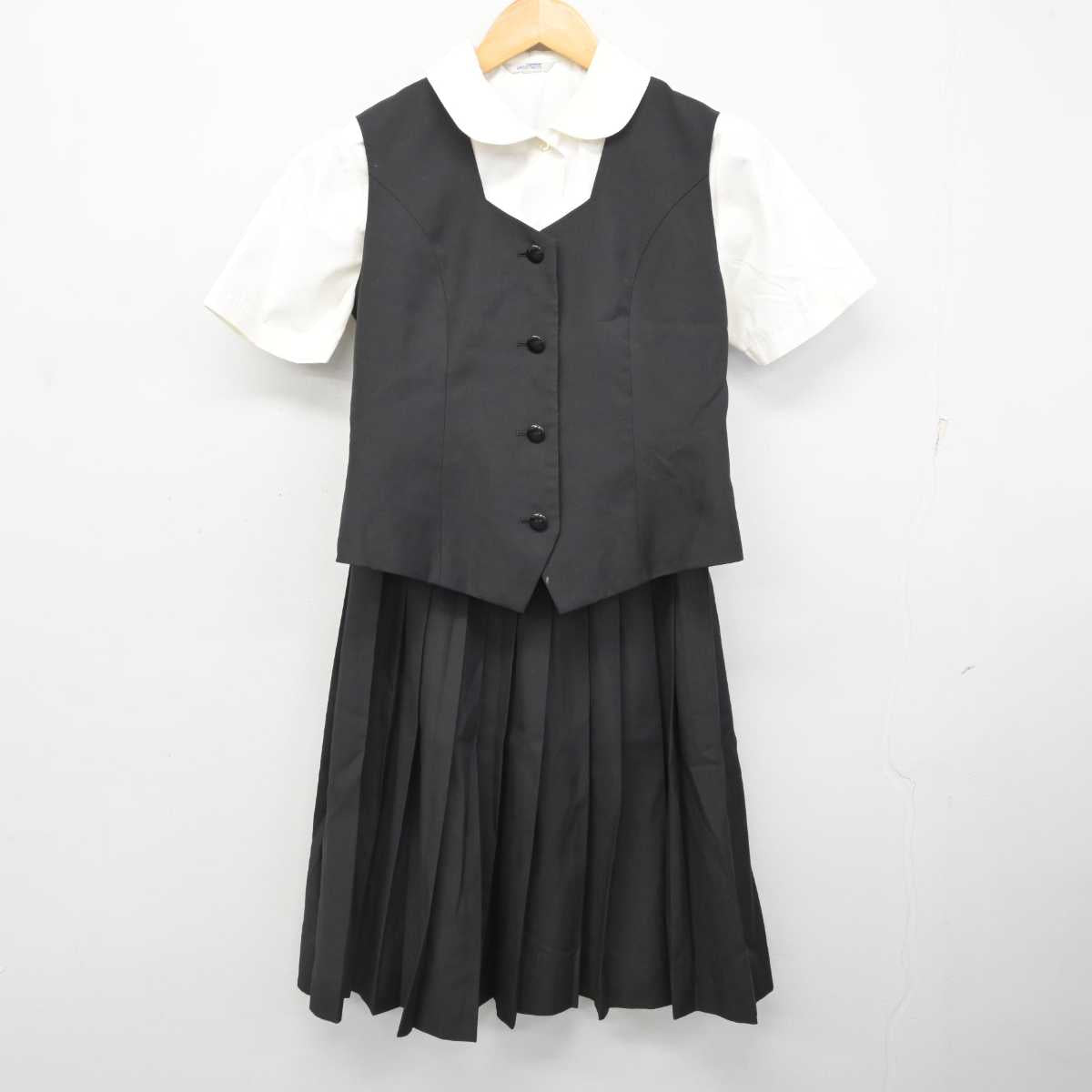 【中古】群馬県 太田女子高等学校 女子制服 3点 (ベスト・シャツ・スカート) sf076957