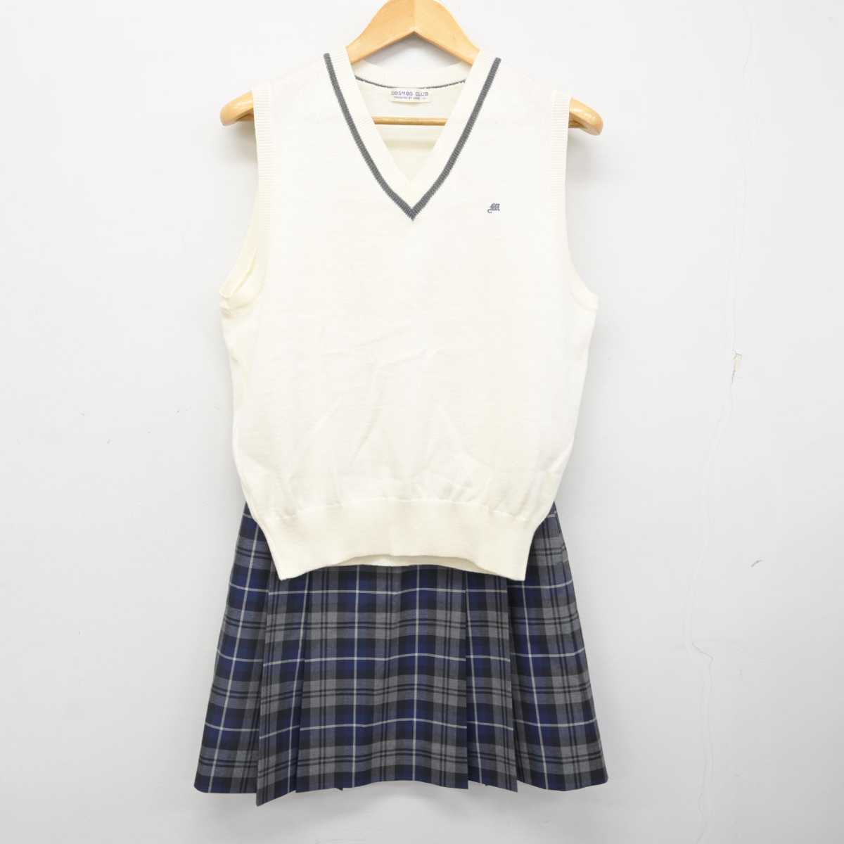 【中古】高知県 高知丸の内高等学校 女子制服 2点 (ニットベスト・スカート) sf076960