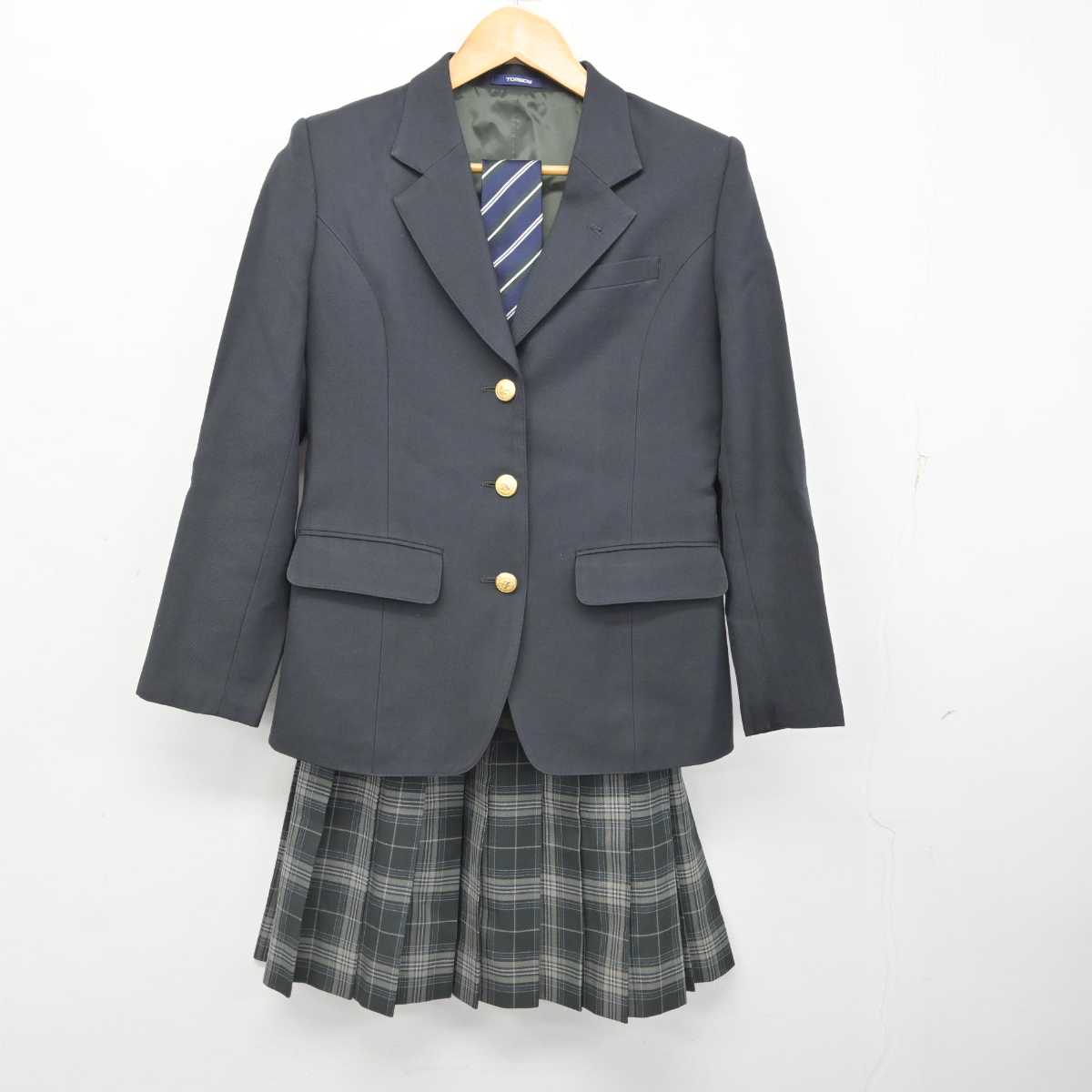 【中古】北海道 札幌旭丘高等学校 女子制服 3点 (ブレザー・スカート) sf076973