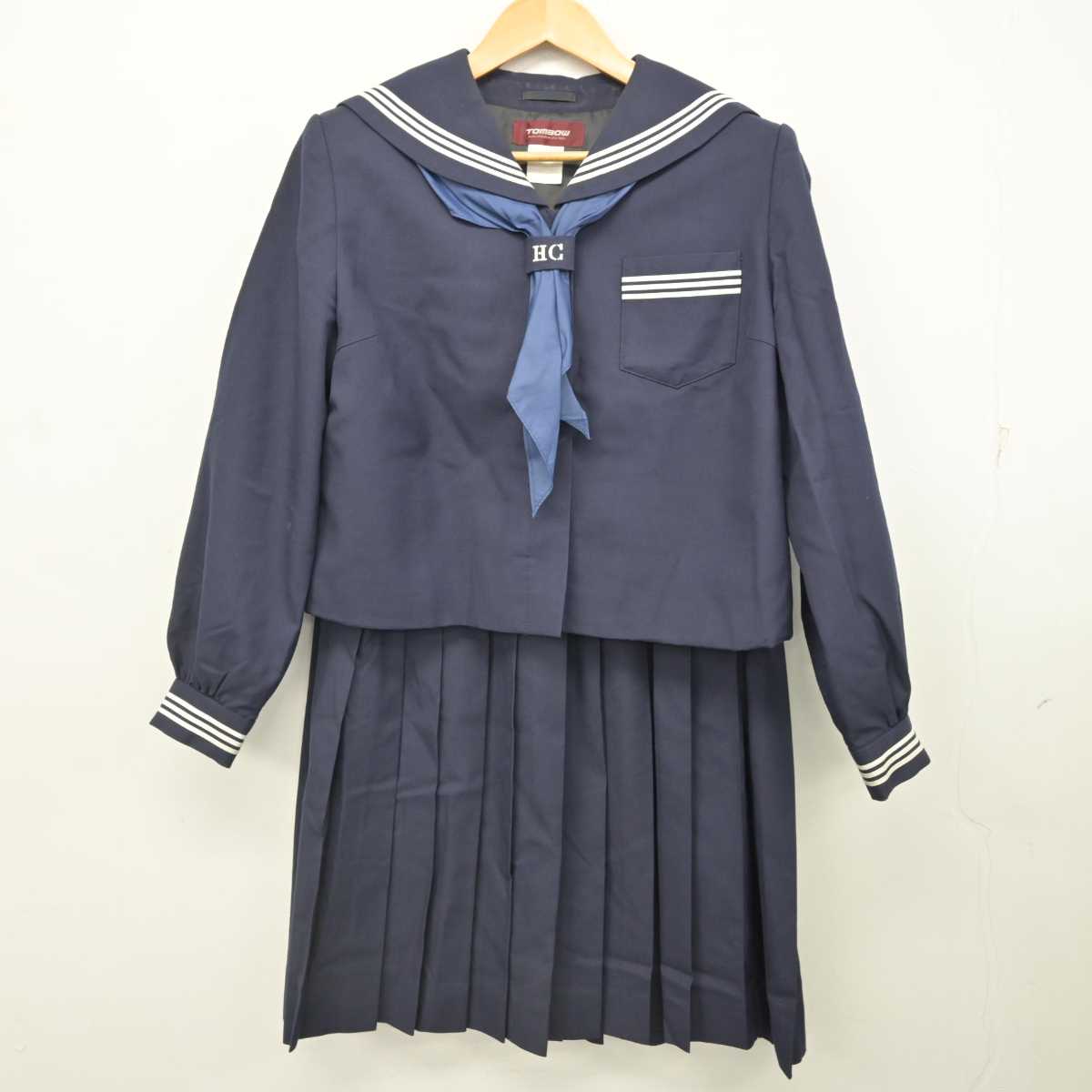 【中古】青森県 八戸商業高等学校 女子制服 3点 (セーラー服・スカート) sf076979