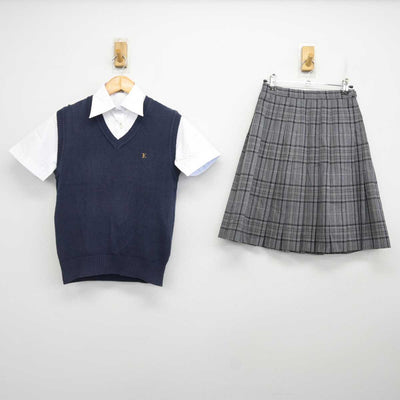 【中古】東京都 関東第一高等学校 女子制服 3点 (ニットベスト・シャツ・スカート) sf076982