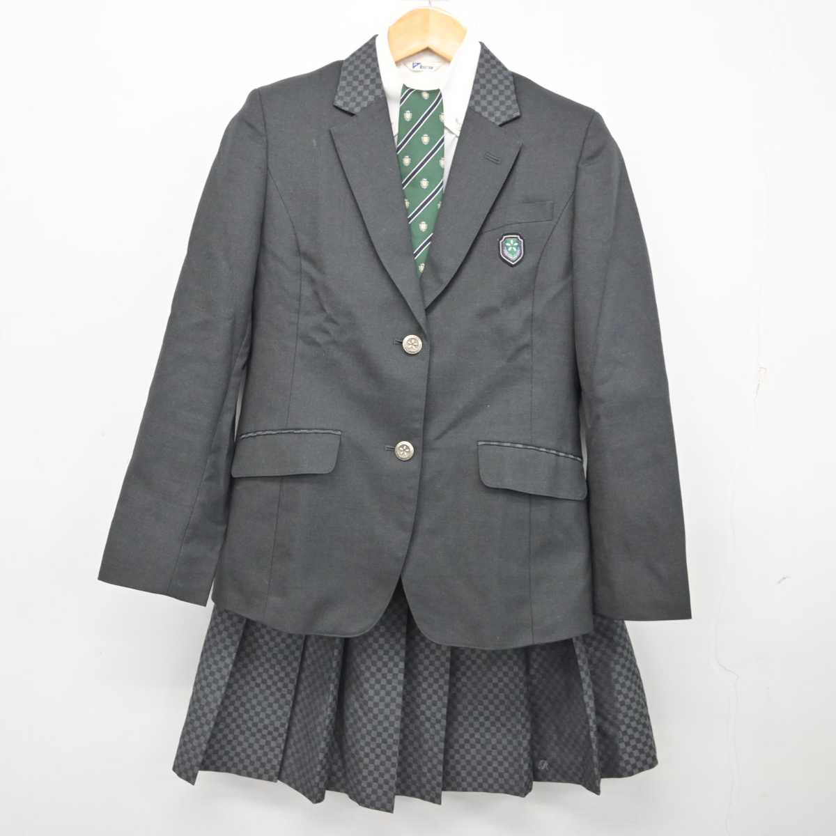 【中古】京都府 洛陽総合高等学校 女子制服 4点 (ブレザー・シャツ・スカート) sf076990