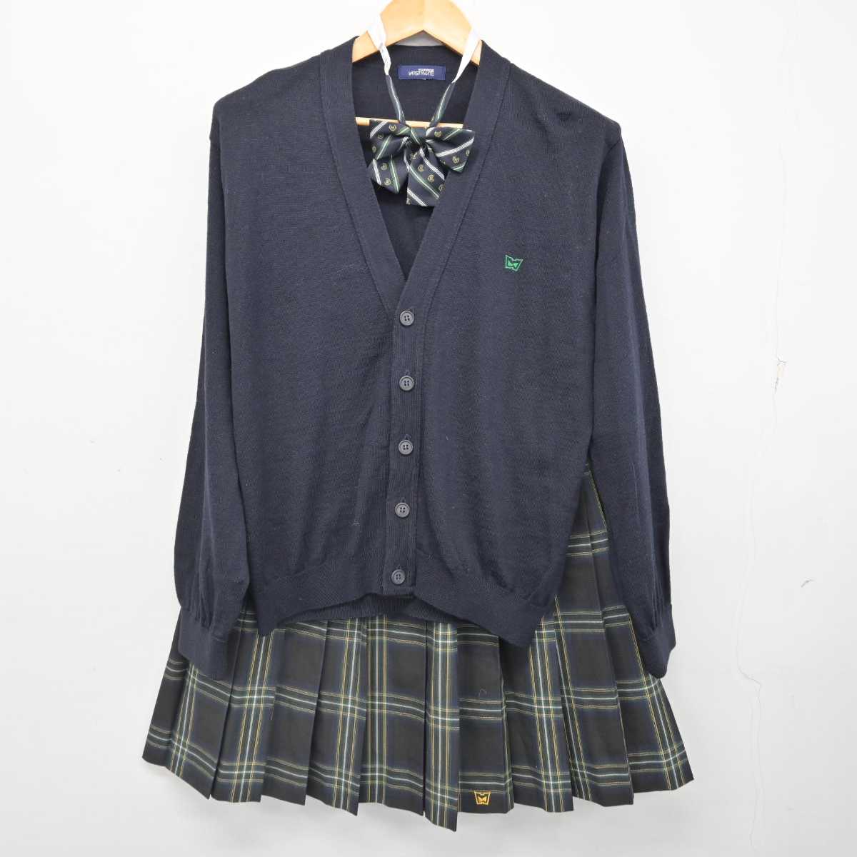 【中古】大阪府 阪南高等学校 女子制服 3点 (ニット・スカート) sf077001