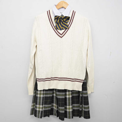 【中古】鹿児島県 鹿児島城西高等学校 女子制服 6点 (ブレザー・ニット・シャツ・スカート) sf077007