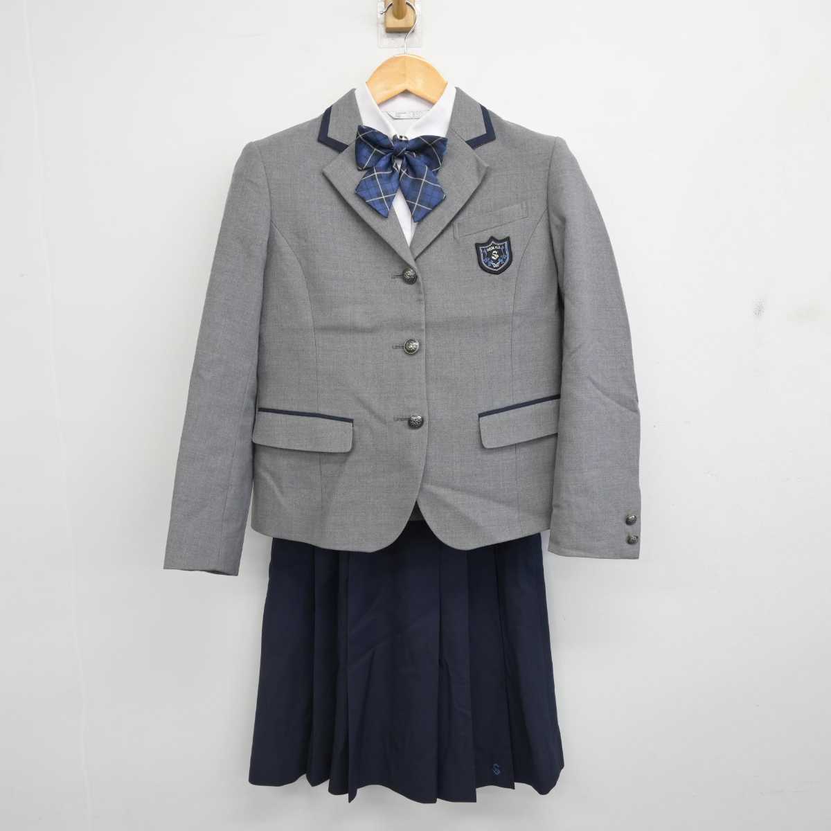 【中古】岡山県 総社高等学校 女子制服 4点 (ブレザー・シャツ・スカート) sf077022