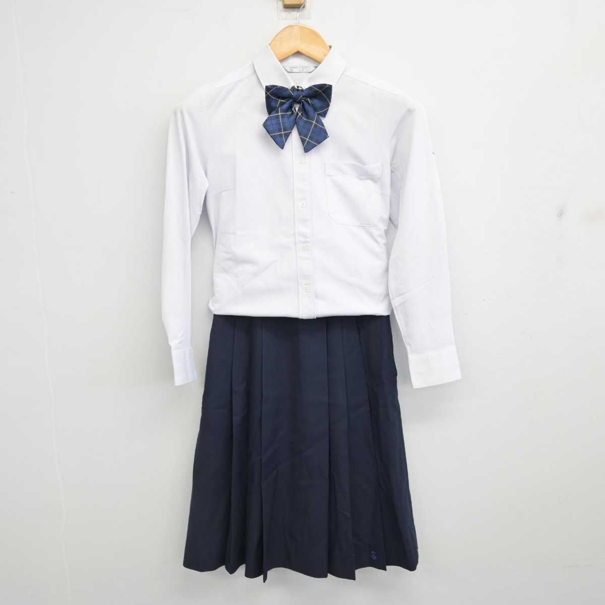 【中古】岡山県 総社高等学校 女子制服 4点 (ブレザー・シャツ・スカート) sf077022