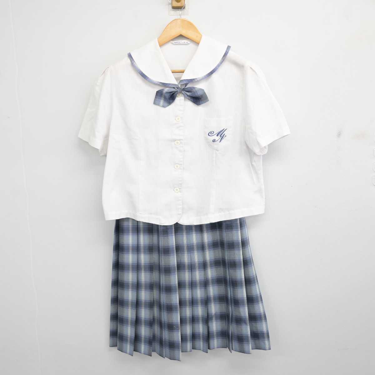 【中古】宮崎県 宮崎日本大学中学校・高等学校 女子制服 5点 (ブラウス・スカート) sf077037