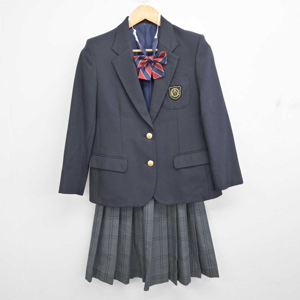 【中古】東京都 大島西中学校 女子制服 4点 (ブレザー・スカート・スカート) sf077039