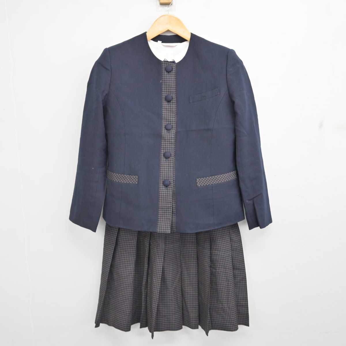 【中古】福岡県 筑紫台高等学校/旧制服 女子制服 4点 (ブレザー・ニット・シャツ・スカート) sf077043