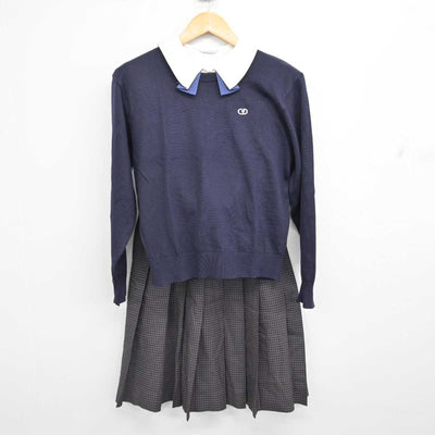 【中古】福岡県 筑紫台高等学校/旧制服 女子制服 4点 (ブレザー・ニット・シャツ・スカート) sf077043