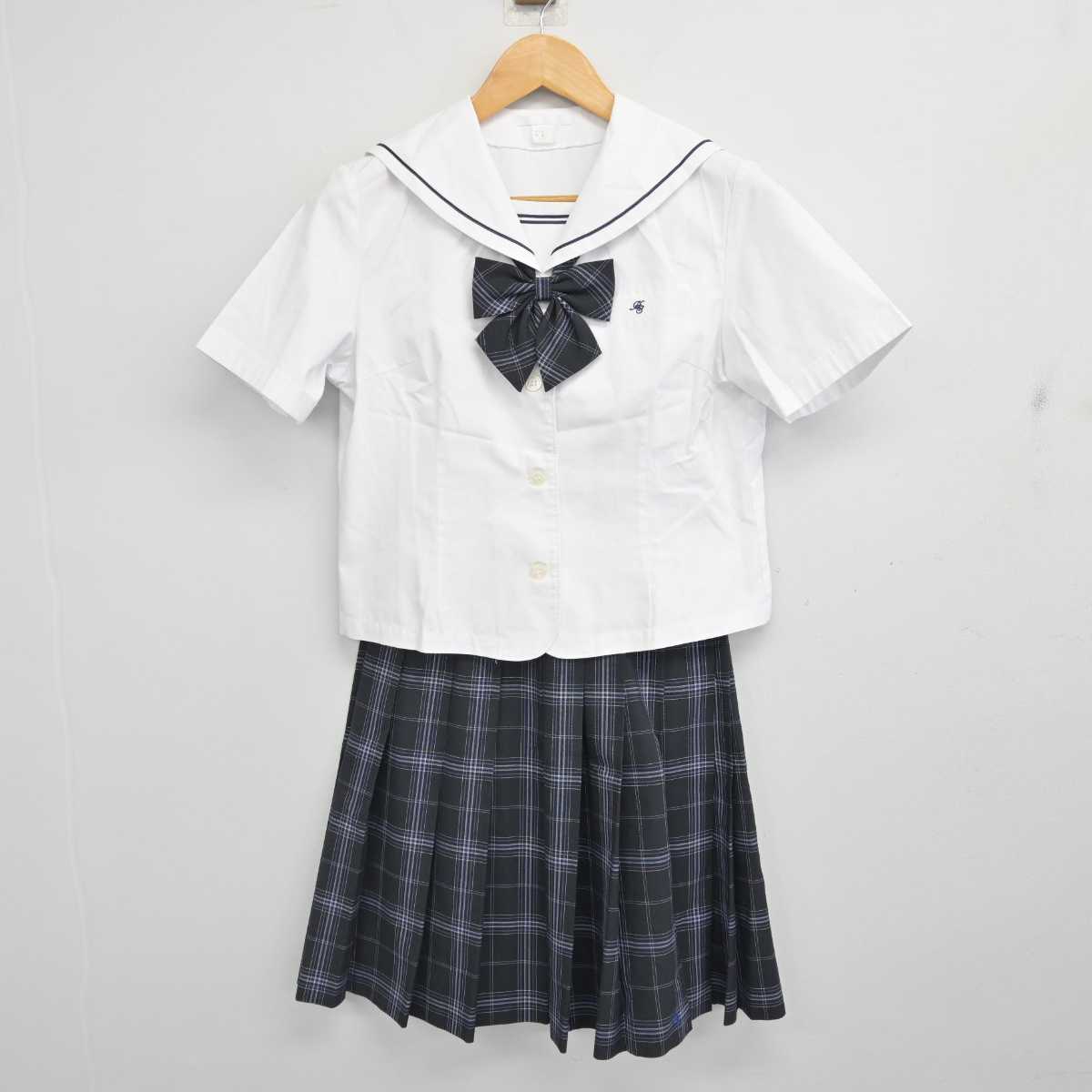 【中古】東京都 晴海総合高等学校 女子制服 4点 (セーラー服・スカート) sf077049