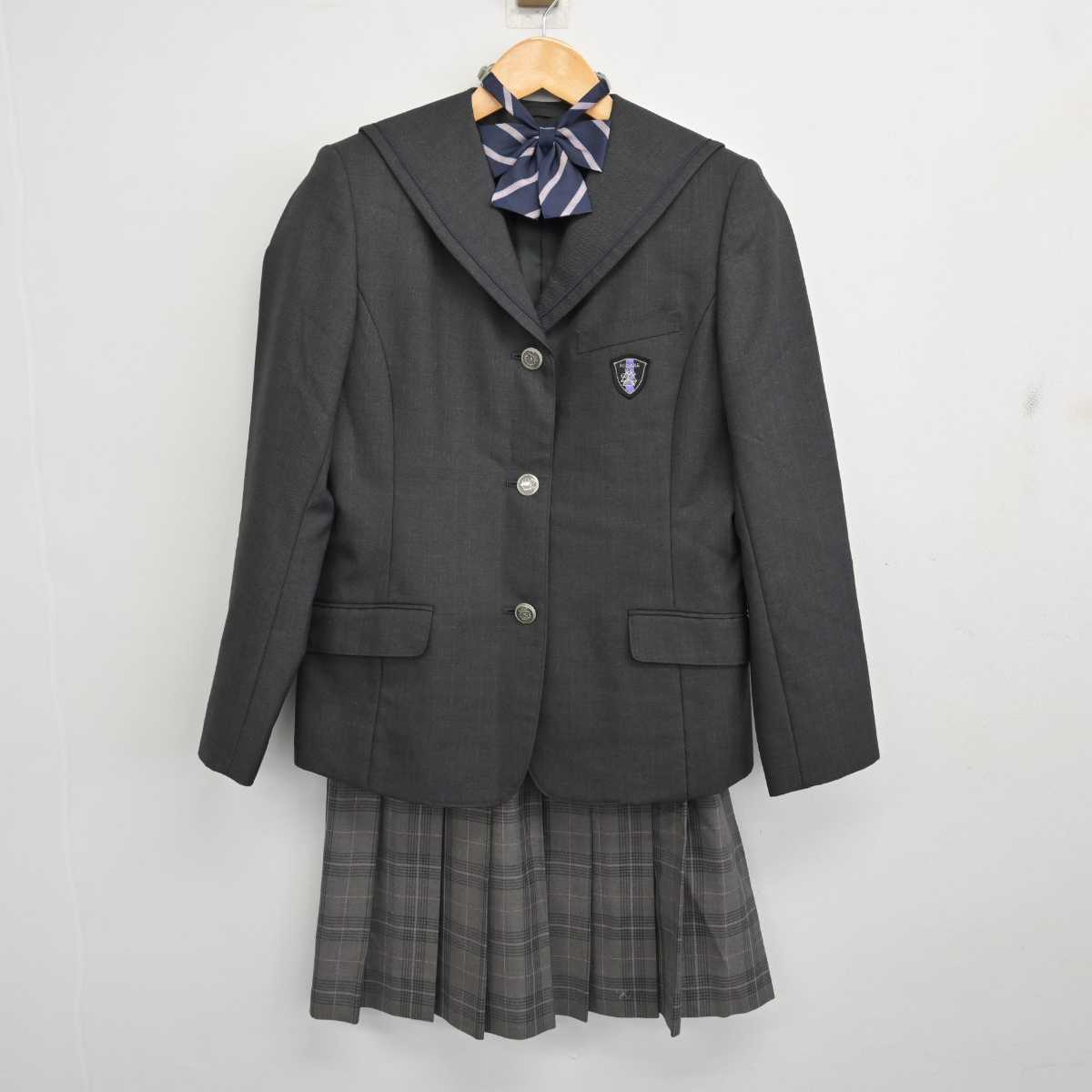 【中古】千葉県 小金高等学校 女子制服 3点 (ブレザー・スカート) sf077050