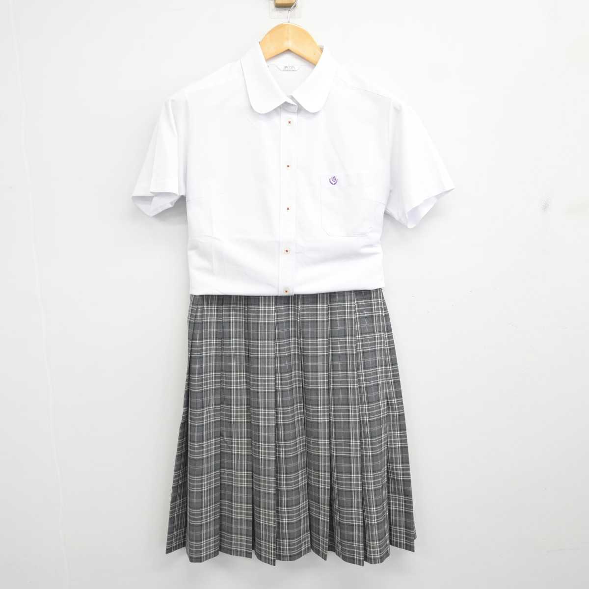 【中古】兵庫県 明石城西高等学校 女子制服 2点 (シャツ・スカート) sf077054